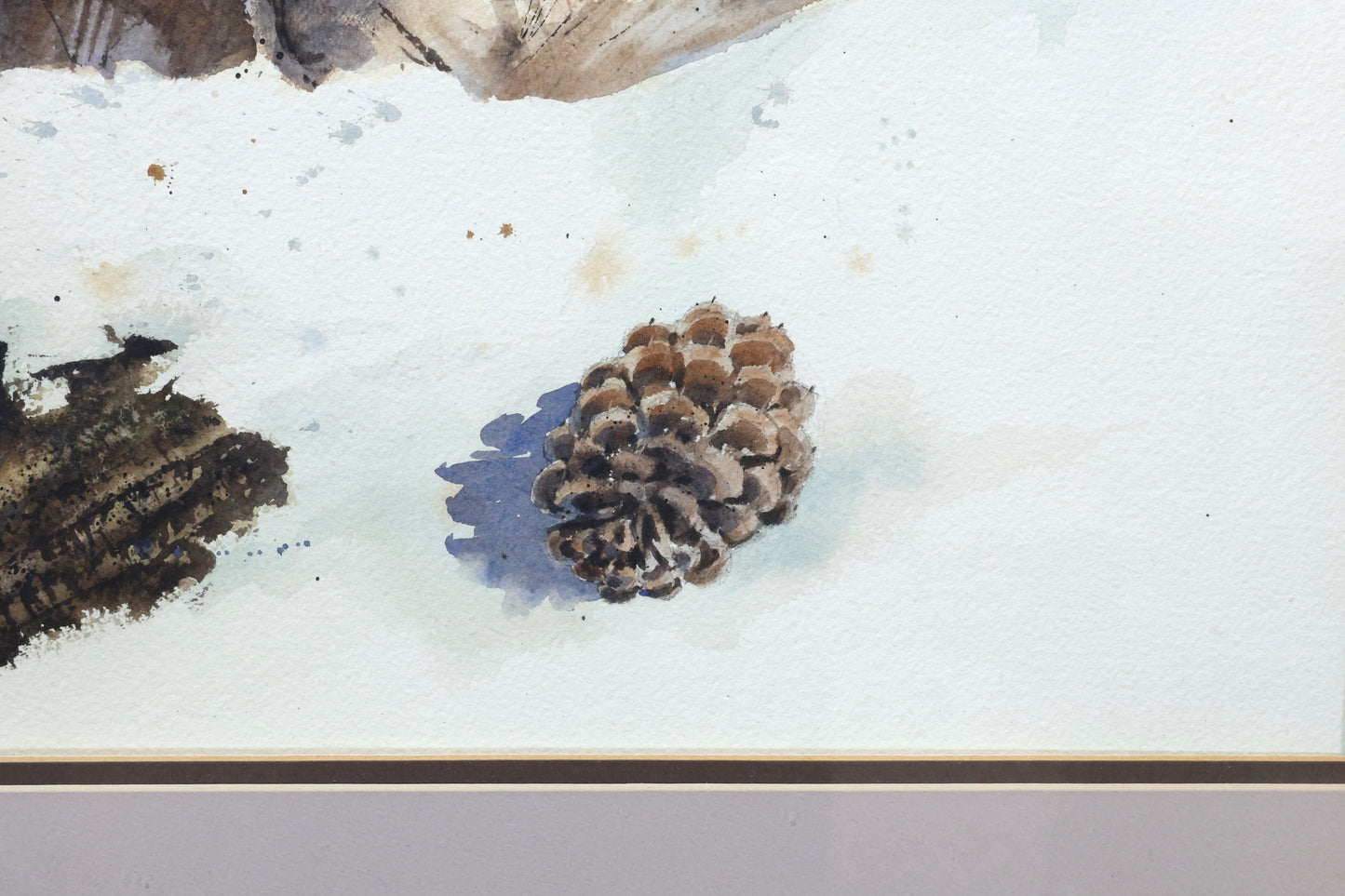 Winter Landscape with Stacked Logs and Pinecones by Nanae Ito