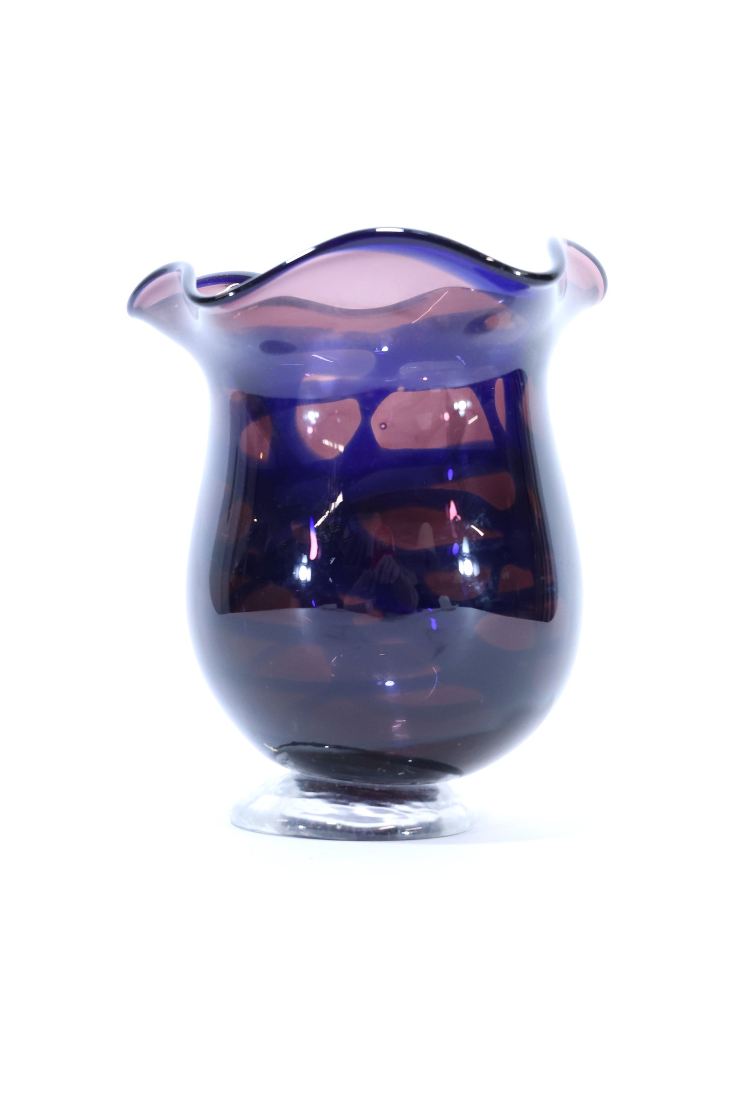 KCS Signed Studio Art Glass Vase, 1999