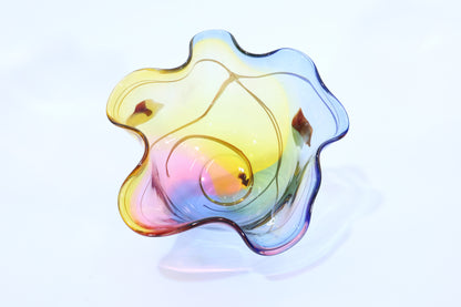 Hand-Blown Art Glass Bowl with Illegible Signature