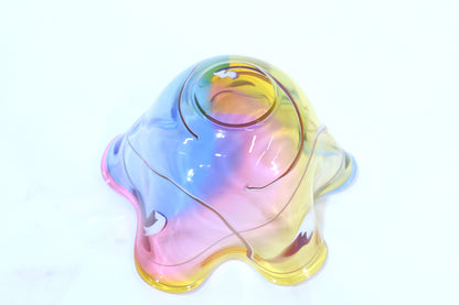 Hand-Blown Art Glass Bowl with Illegible Signature