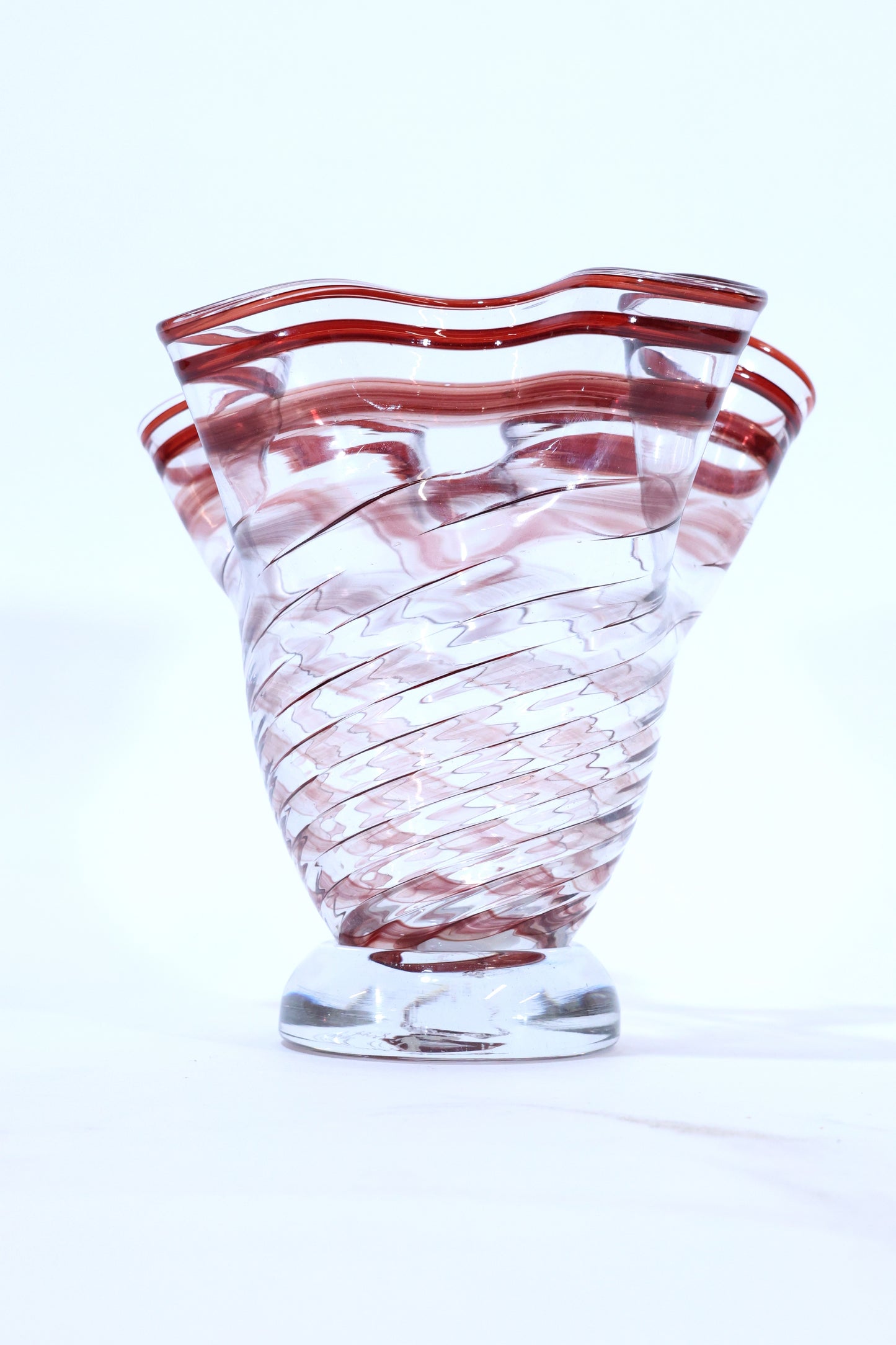 Murano Art Glass Vase with Swirled Decoration