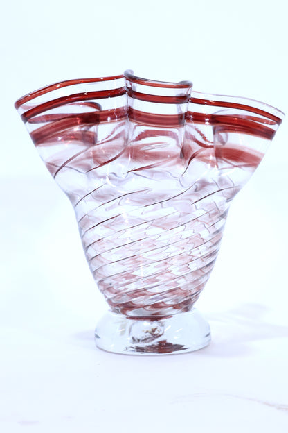 Murano Art Glass Vase with Swirled Decoration