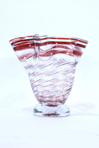 Murano Art Glass Vase with Swirled Decoration