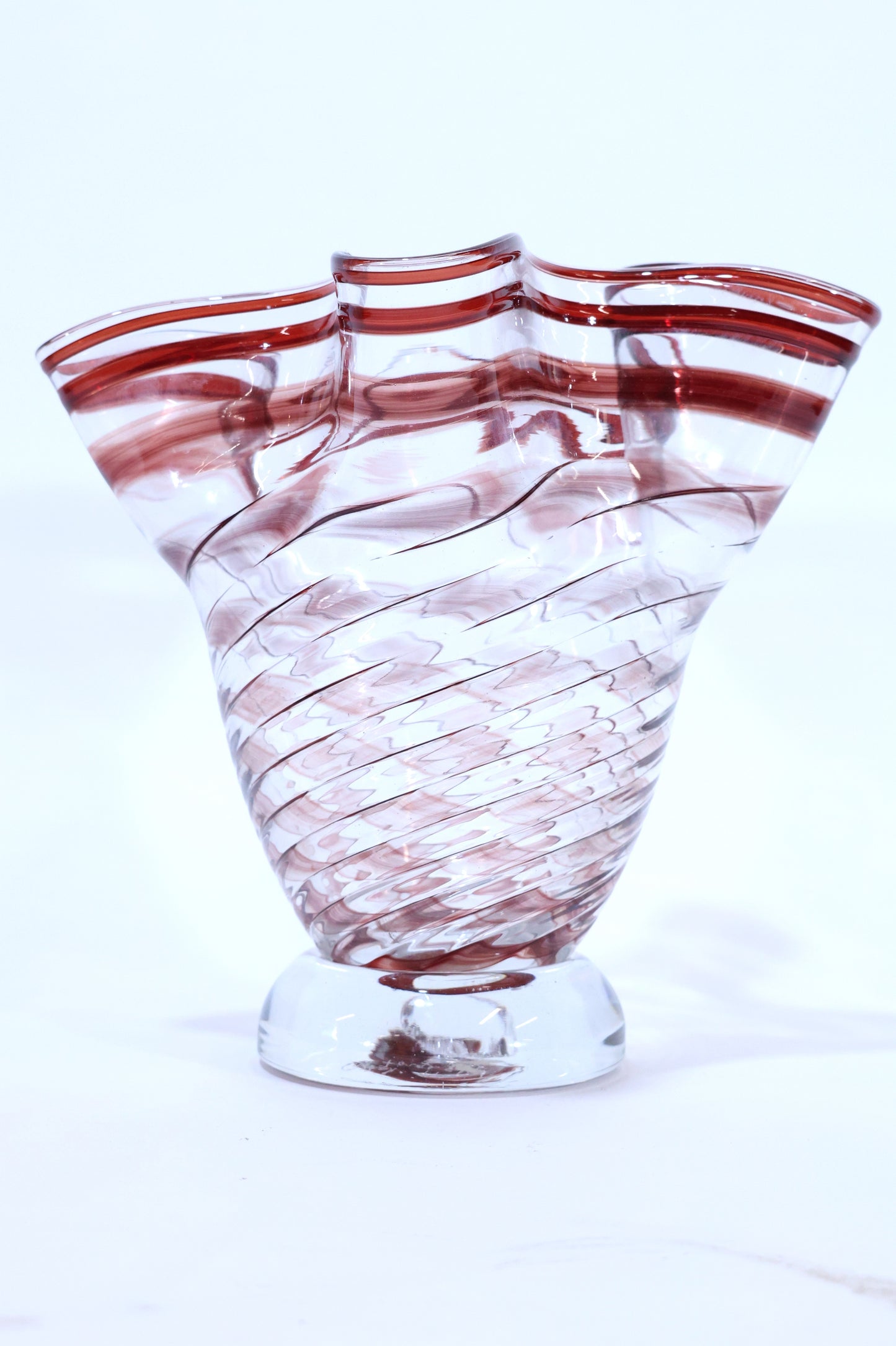 Murano Art Glass Vase with Swirled Decoration