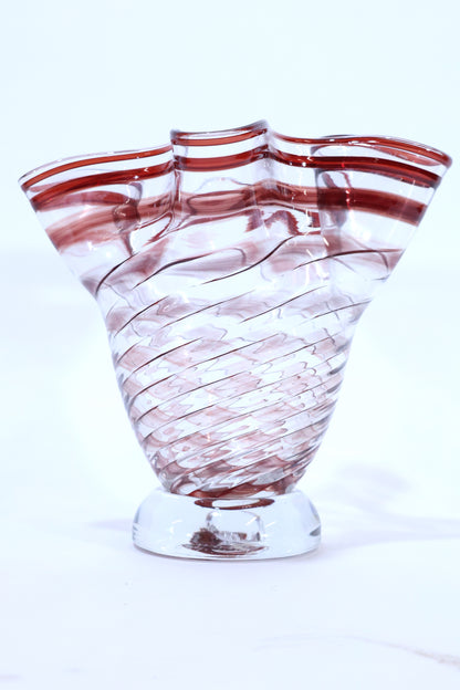 Murano Art Glass Vase with Swirled Decoration