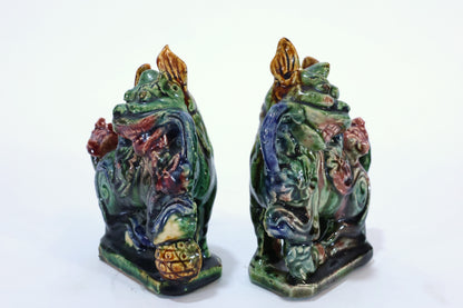 Pair of 19th C. Chinese Sancai-Glazed Foo Dogs