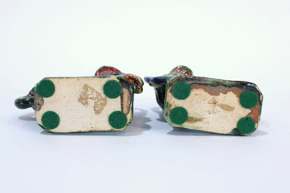 Pair of 19th C. Chinese Sancai-Glazed Foo Dogs