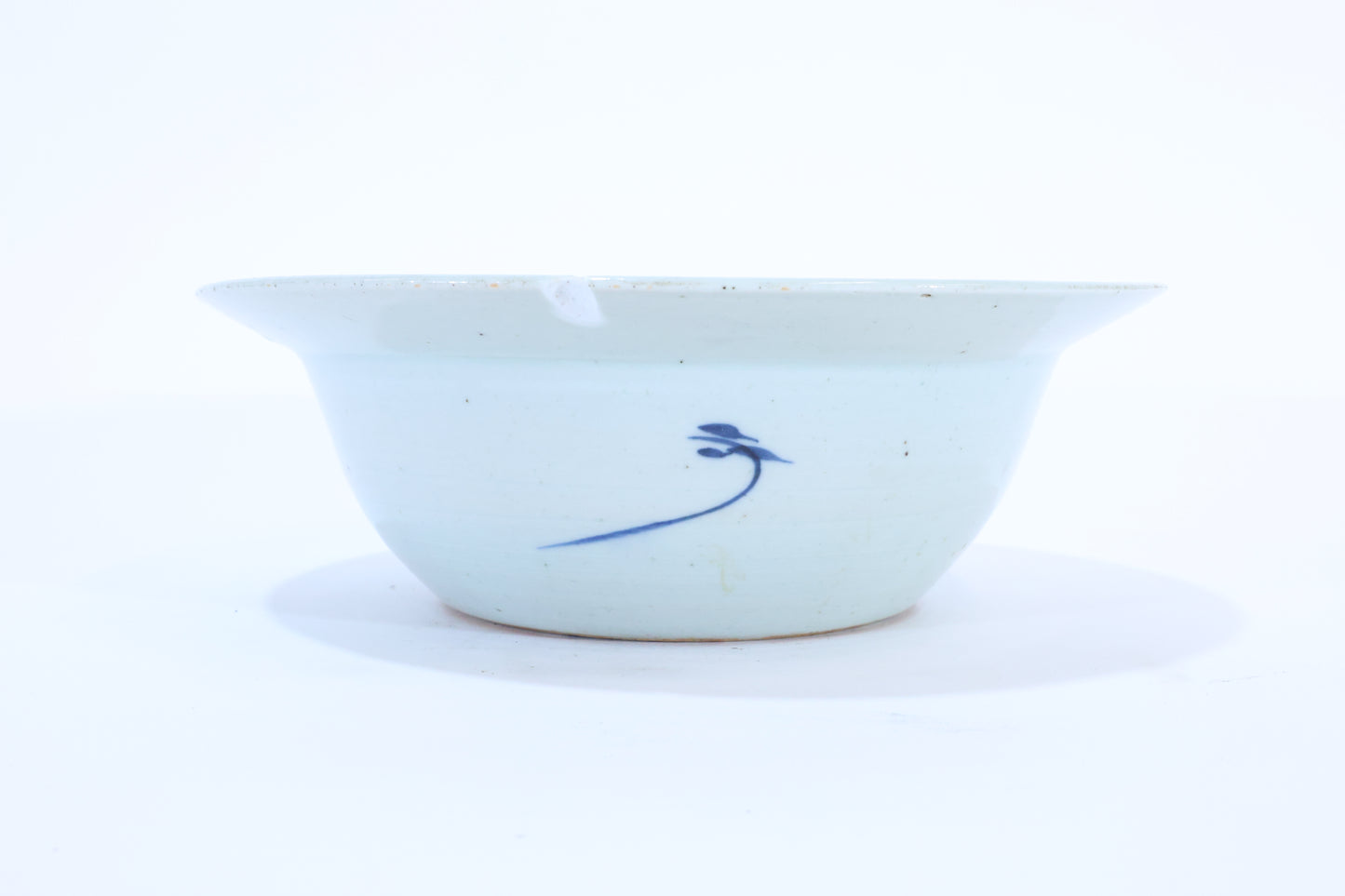 19th C. Chinese Blue and White Porcelain Bowl with Floral and Geometric Motifs