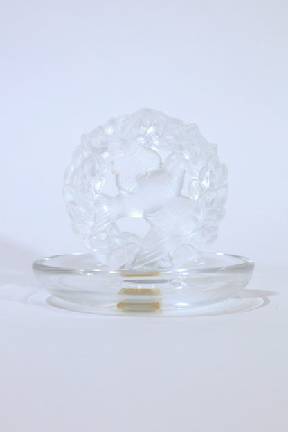 Lalique "Dove of Peace" Frosted Glass Ring Holder