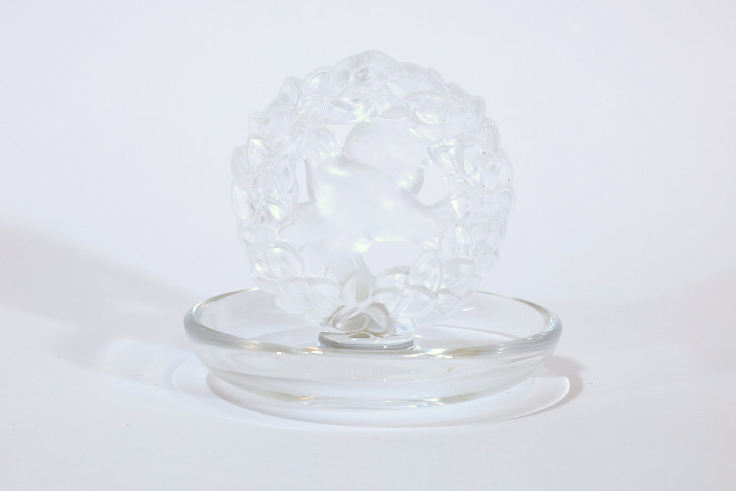 Lalique "Dove of Peace" Frosted Glass Ring Holder