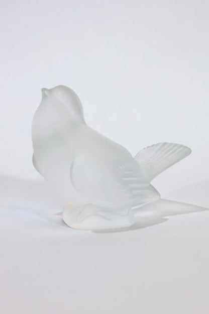 Lalique Frosted Crystal Bird Figurine