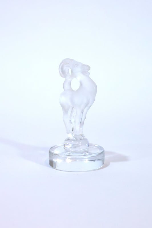 Lalique Frosted Crystal Ram Figurine