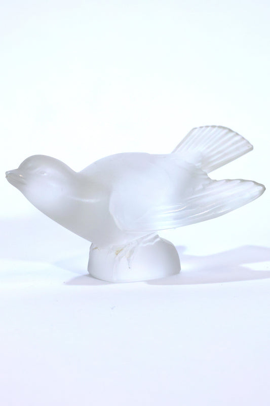 Lalique Frosted Glass Sparrow Figurine