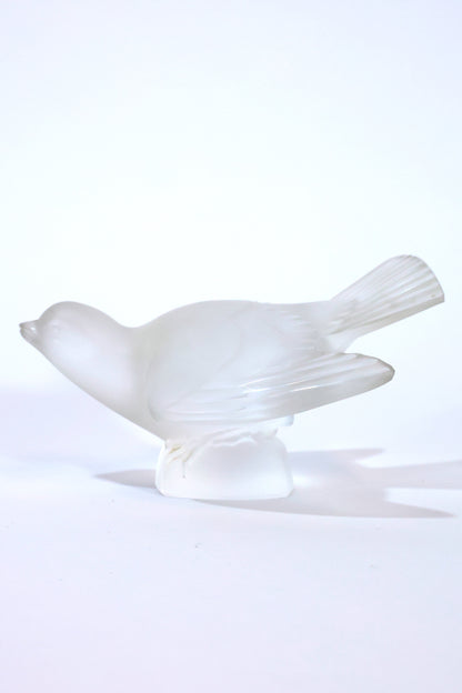 Lalique Frosted Glass Sparrow Figurine