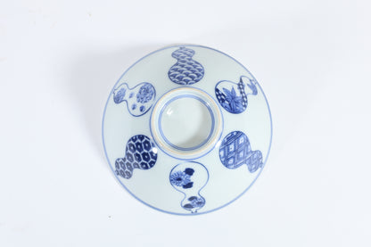 Blue and White Porcelain Bowl with Gourd Motif