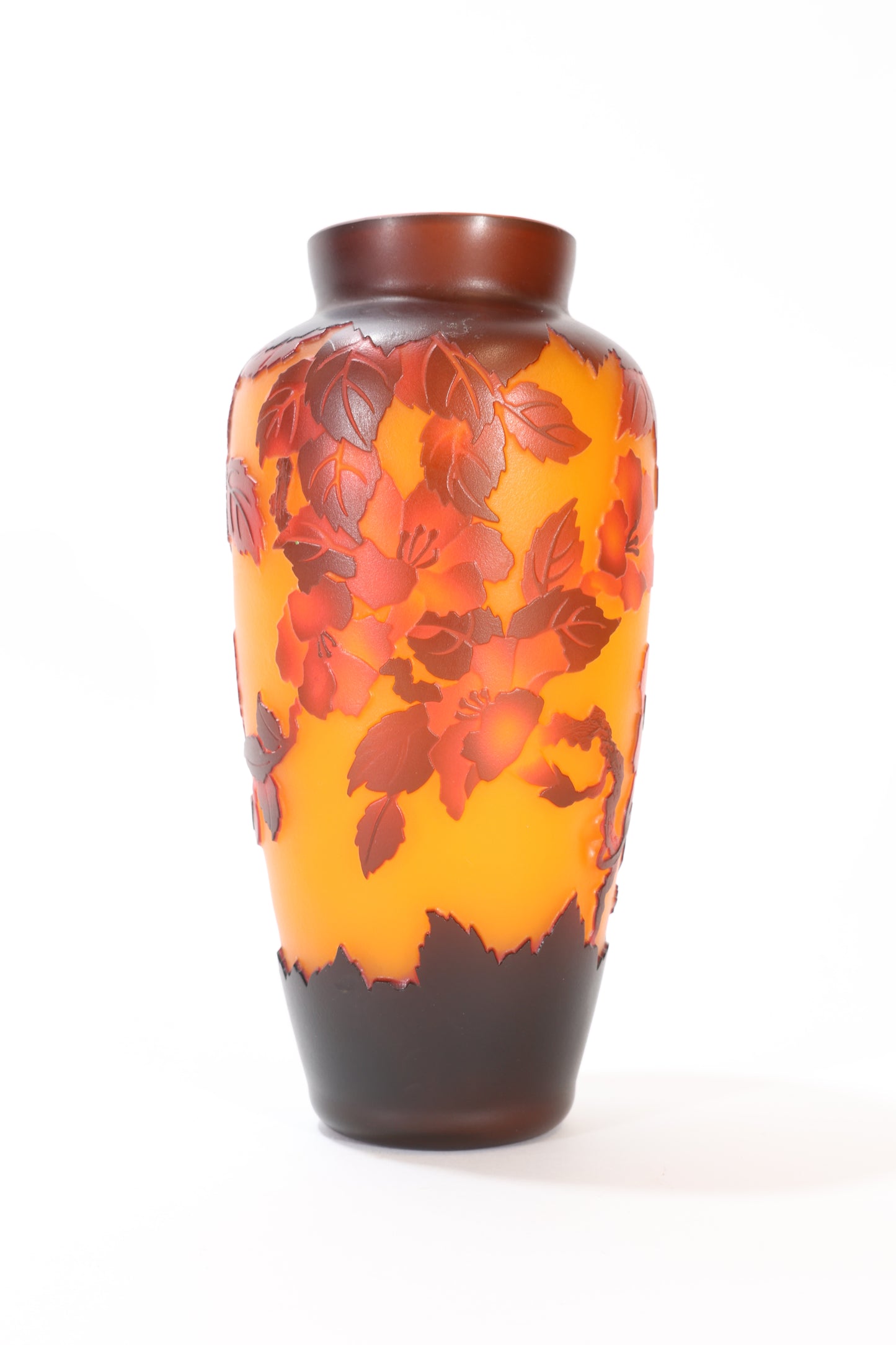 Cameo Glass Vase with Floral Motif