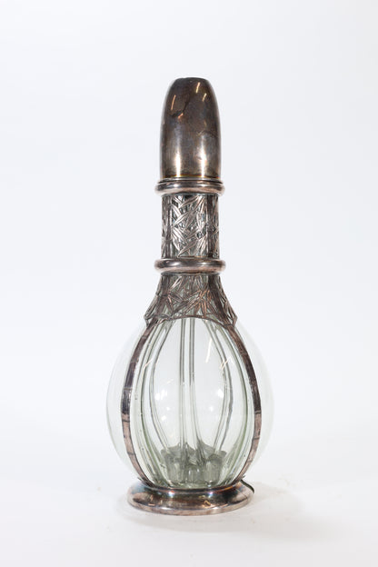 Sterling Silver-Mounted Glass Decanter