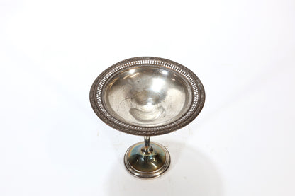 Sterling Silver Compote with Pierced Rim