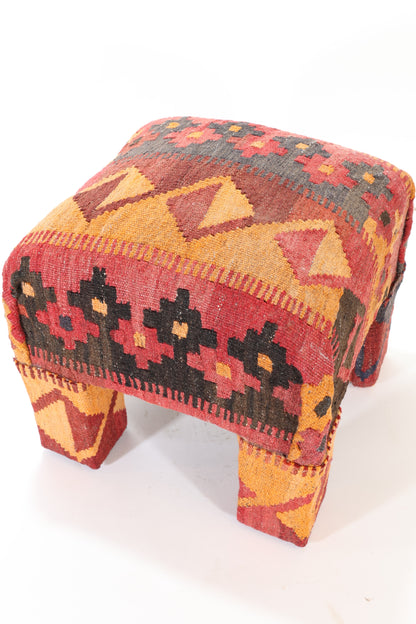 Kilim-Covered Ottoman