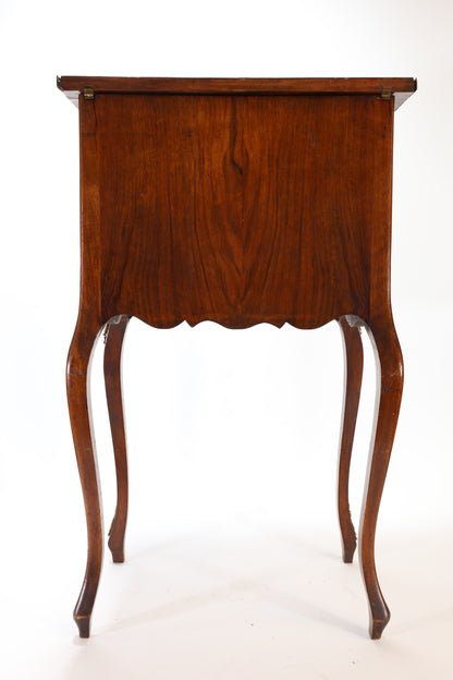 French Louis XV-Style Walnut and Vernis Martin Sewing Table