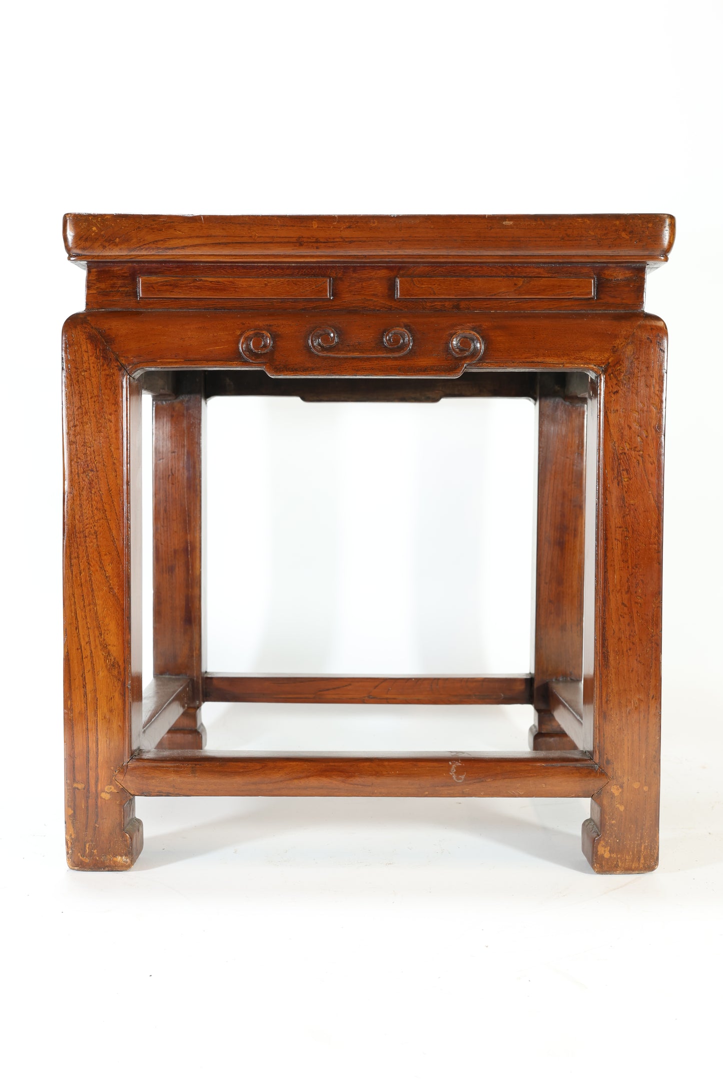 19th C. Chinese Hardwood Table with Rattan Top