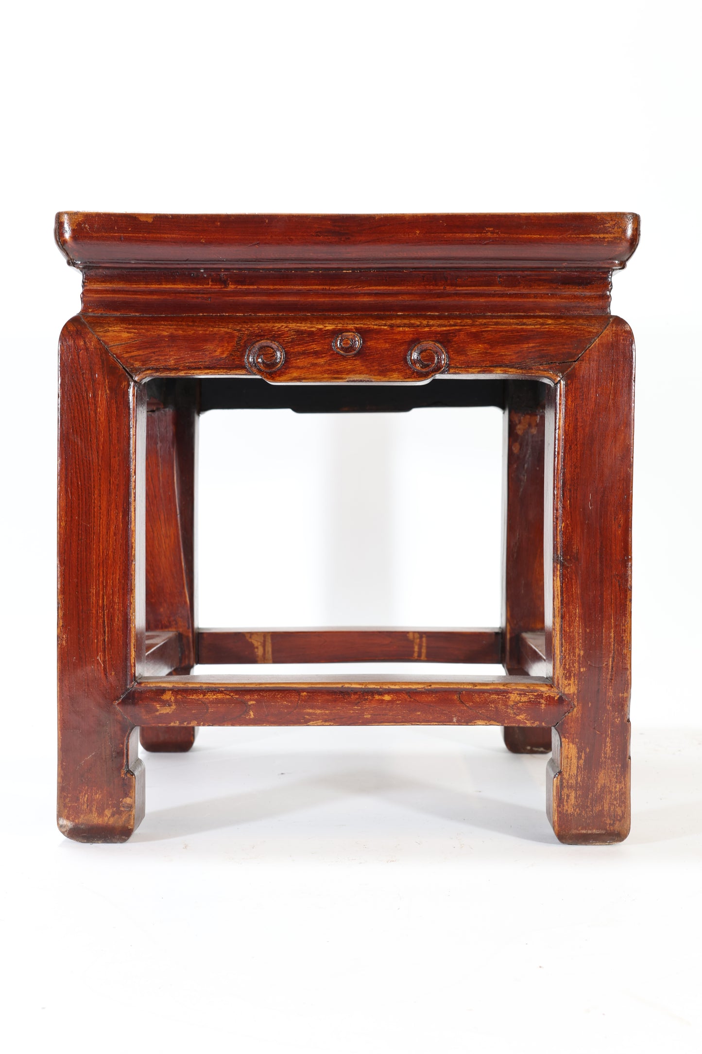 Chinese Hardwood Table With Carved Scrollwork