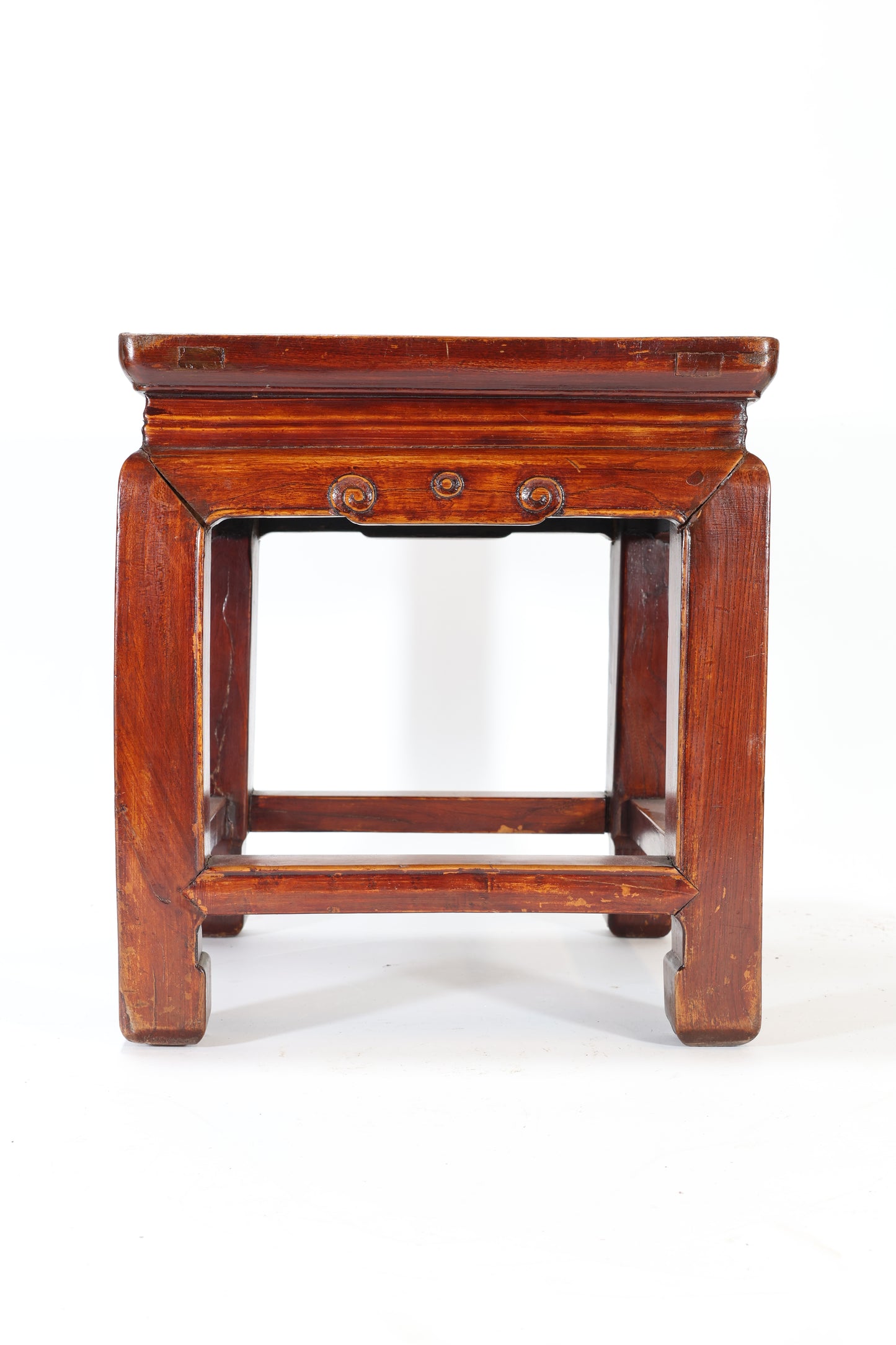 Chinese Hardwood Table With Carved Scrollwork