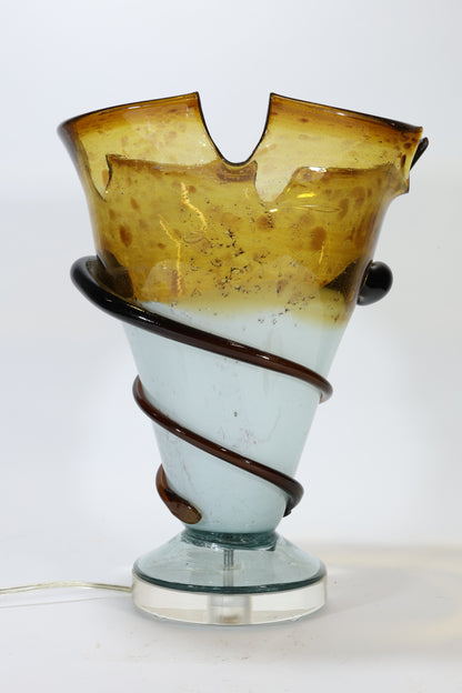 Hand-Blown Art Glass Table Lamp by Allison K. West