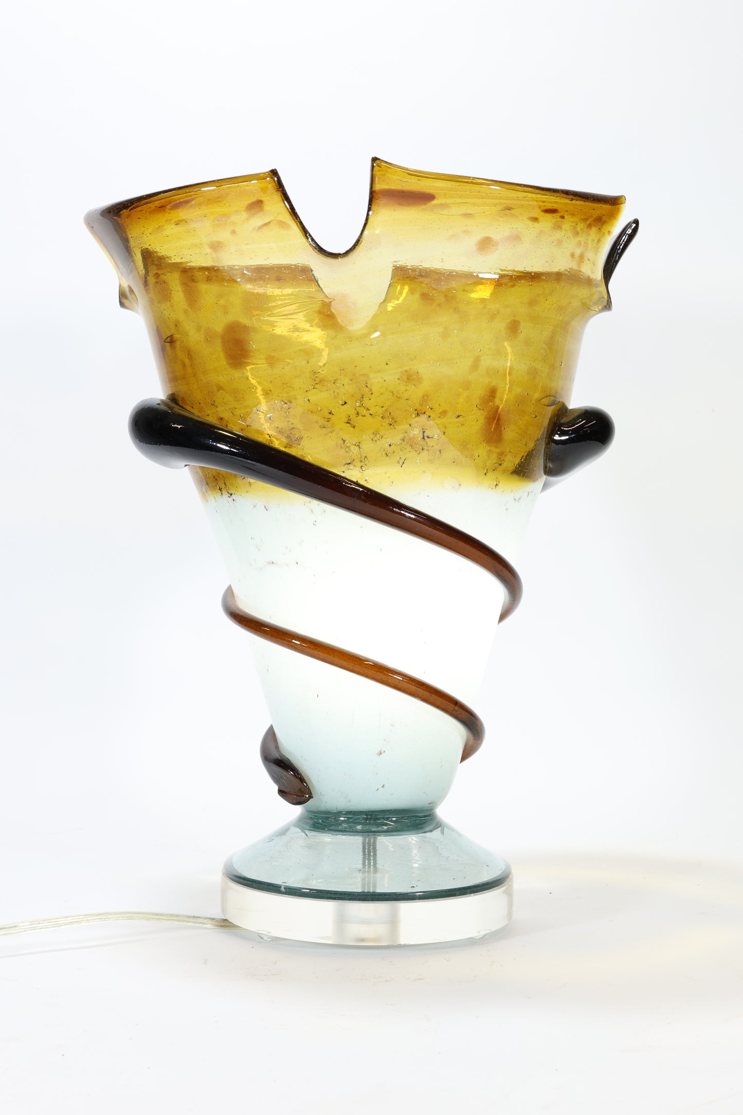 Hand-Blown Art Glass Table Lamp by Allison K. West