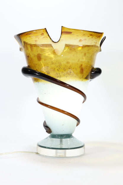 Hand-Blown Art Glass Table Lamp by Allison K. West