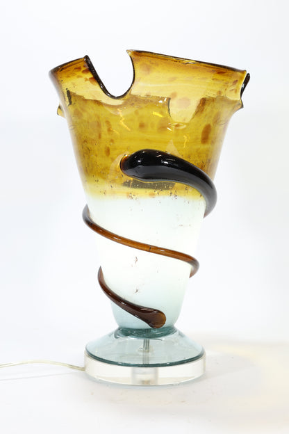 Hand-Blown Art Glass Table Lamp by Allison K. West