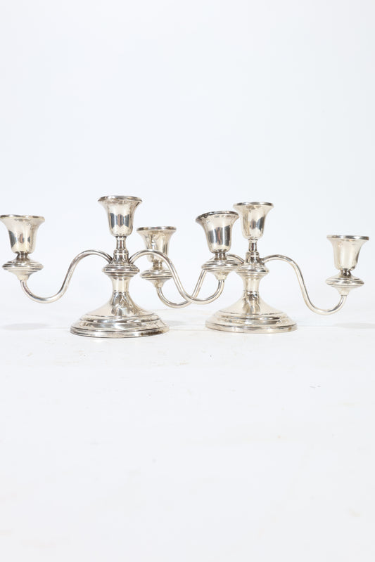 Pair of Frank Whiting Sterling Silver Candelabra