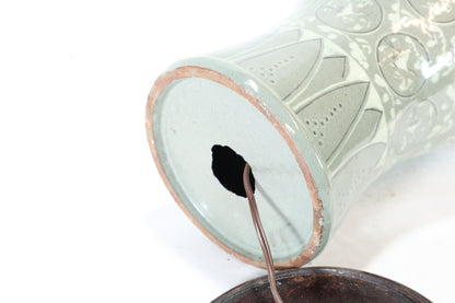 Korean Celadon Maebyeong Vase Lamp