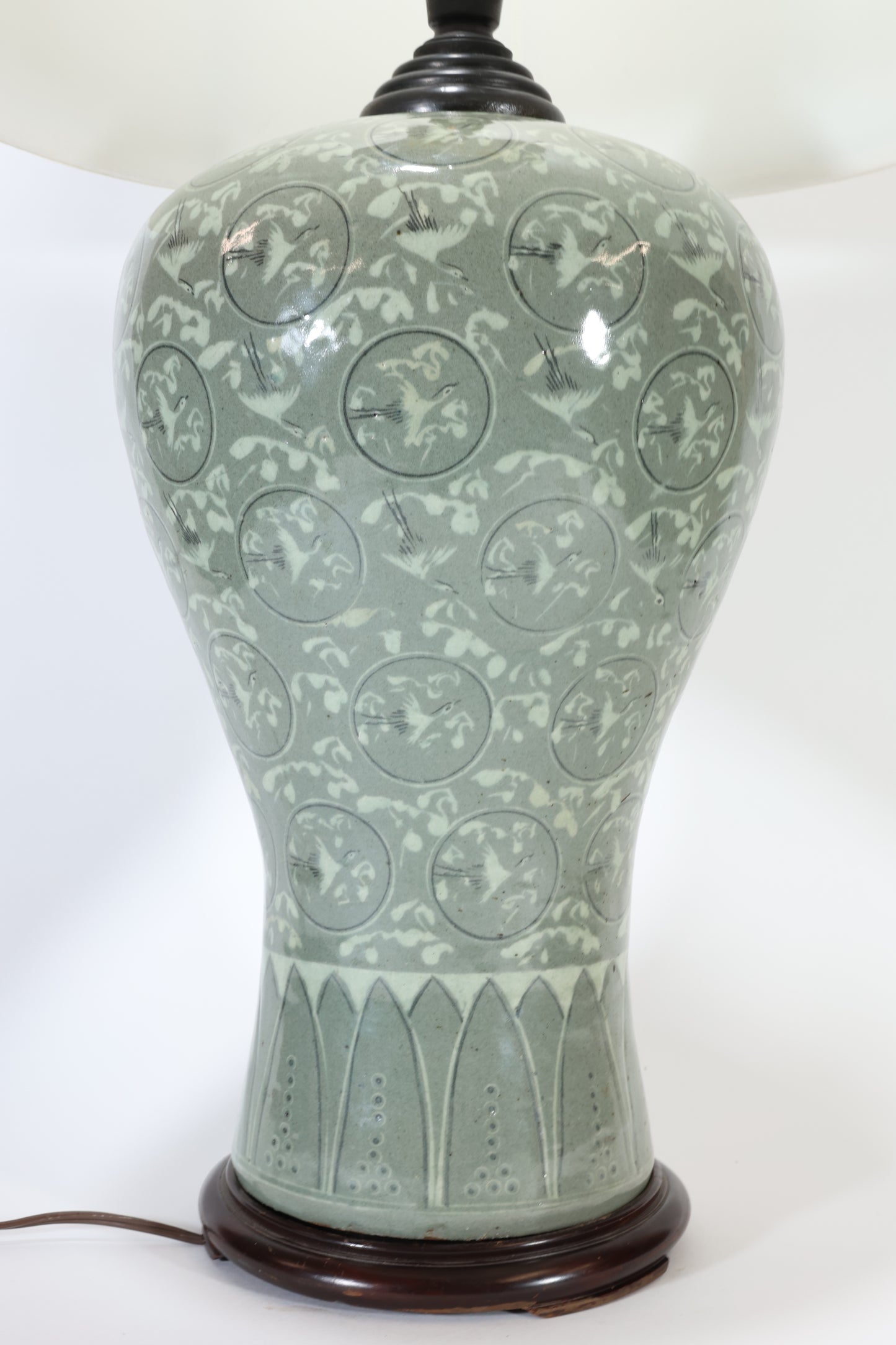 Korean Celadon Maebyeong Vase Lamp