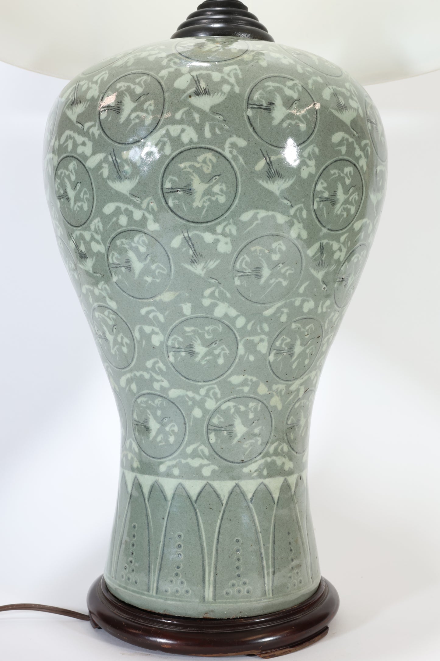 Korean Celadon Maebyeong Vase Lamp