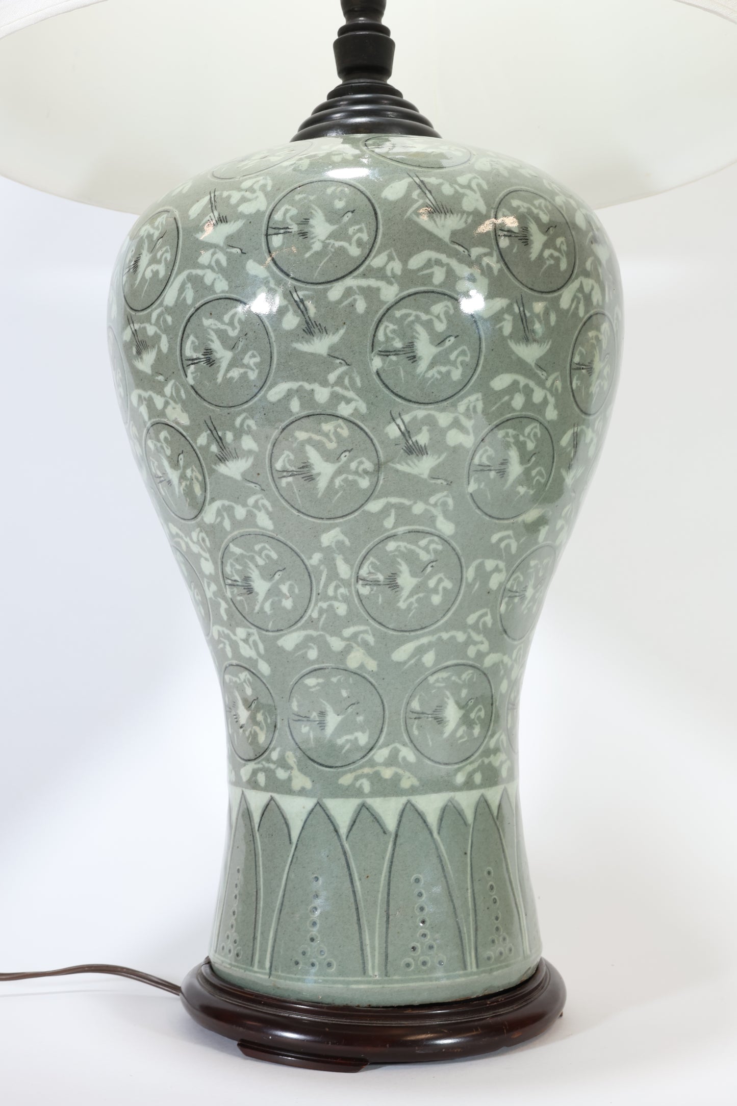 Korean Celadon Maebyeong Vase Lamp